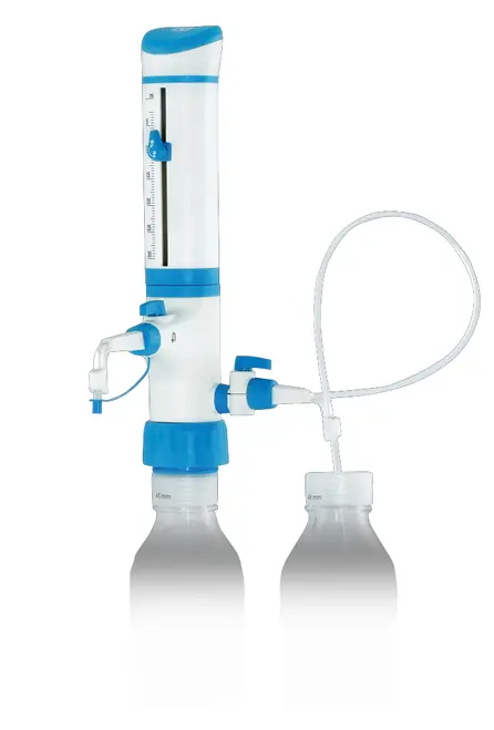 Bottle Top Dispenser with Dual Inlet Technology and Recirculating Valve, Volume Range 10mL - 100mL
